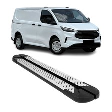 Seitenbretter Trittbretter für Ford Transit Custom 2023-26 L1 Silber-Schwarz 2x