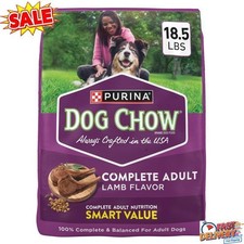 Dog Chow Complete Adult Dry Dog Food, High Protein Real Lamb, 18.5 lb Bag 1.43 per pound