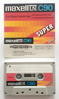 Mc Maxell Ln C 90 Super C90 Musikkassette Vintage Compact Cassette Tape Gebraucht A
