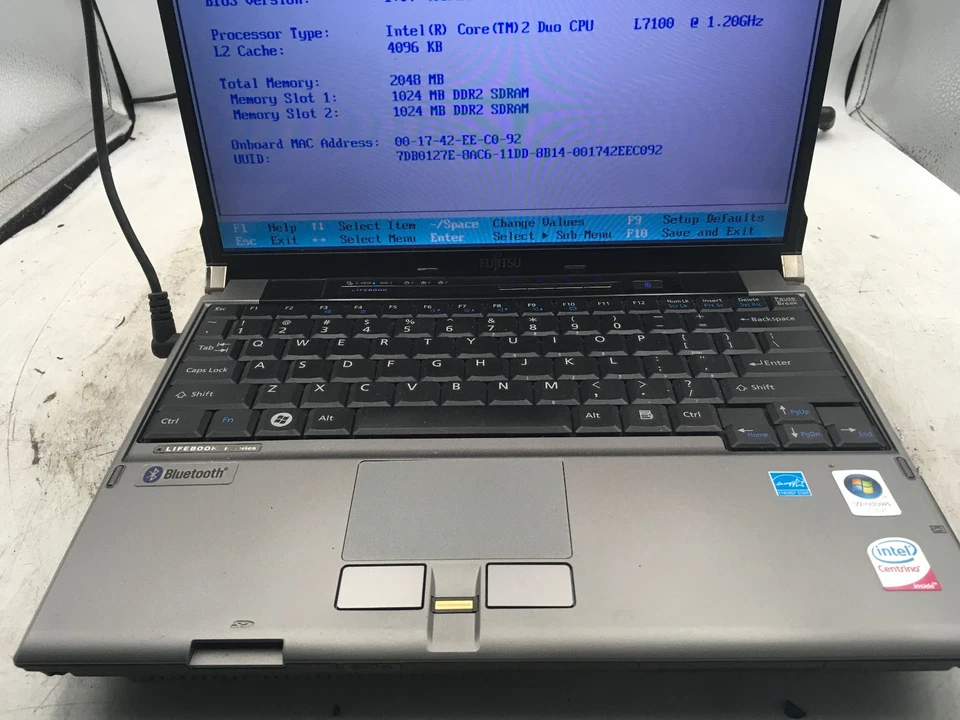 FUJITSU LIFEBOOK P8010 -BOOTS TO BIOS- INTEL CORE 2 DUO L7100 - 2GB RAM -READ-BB - Image 3 of 4