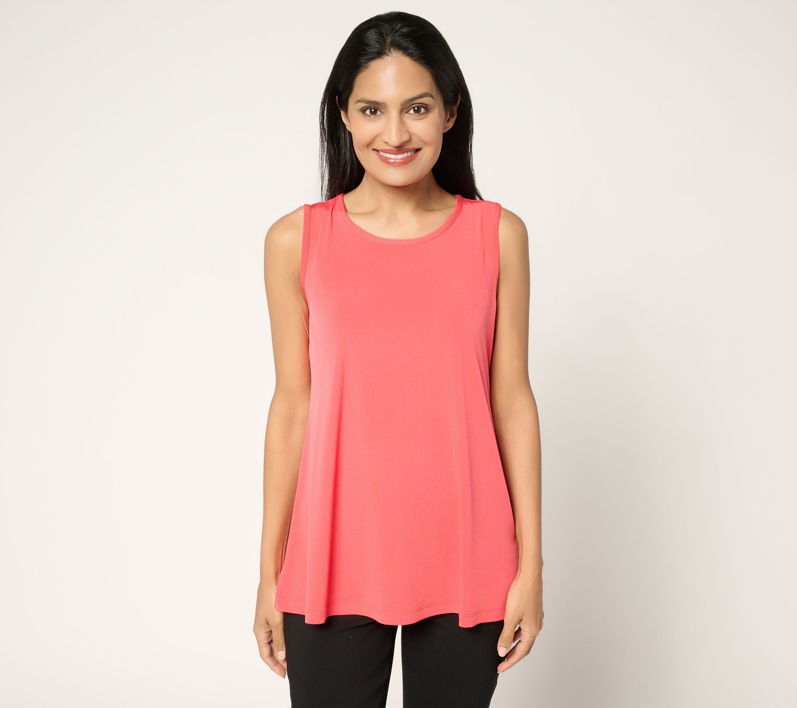 Fashion Women's Top Sz S Modern Essentials Liquid Knit A-Line Tank Pink A692150