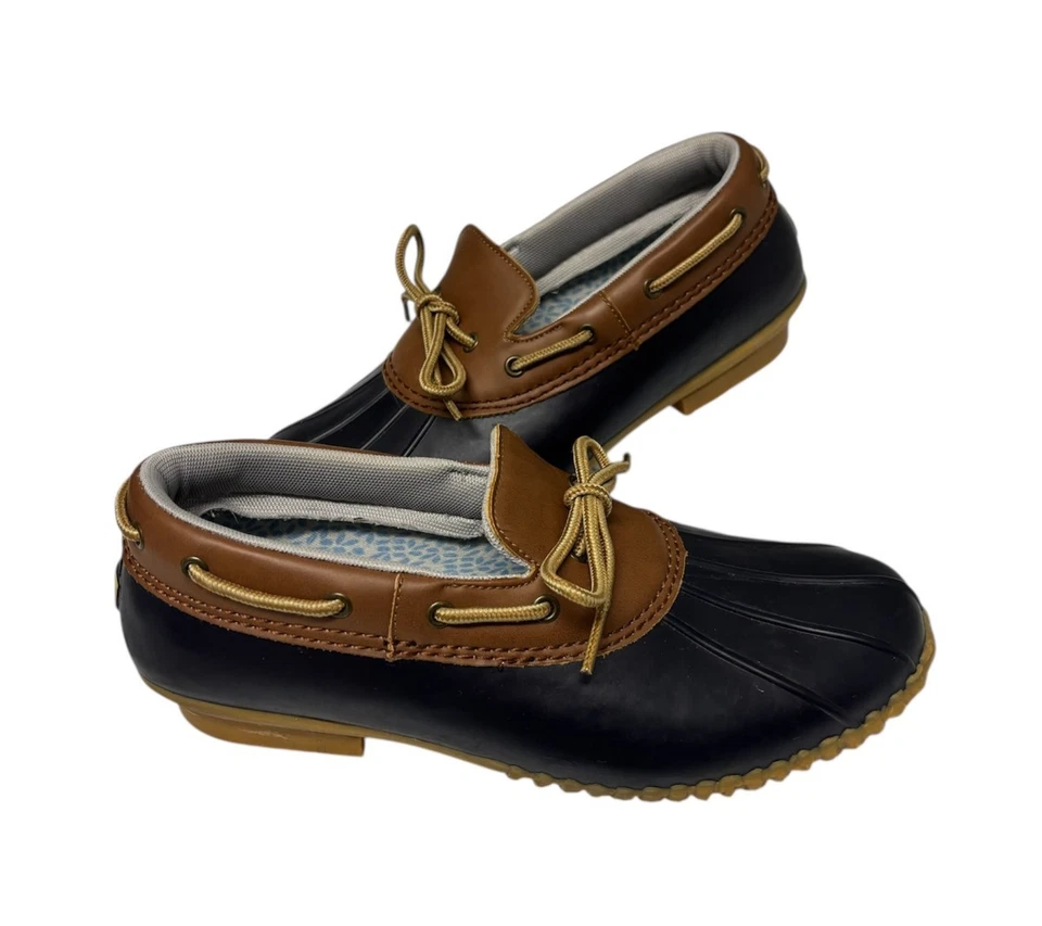 JBU 9.5 Clásico Azul Marino Goma Pato Lluvia Jardín Corte Bajo Zapato Bota Foto 2 de 4