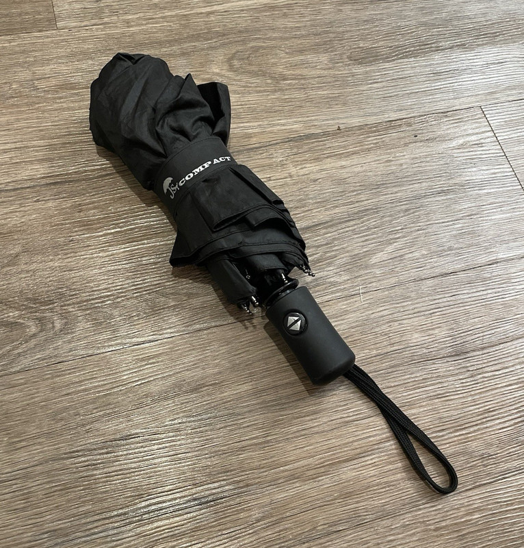 S Compact Men's Compact/Folding Umbrella, Black Solid Pattern, Umbrella Type