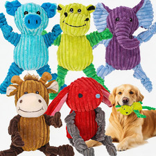 5 Pack Squeaky Dog Toys,Tough Stuffed Plush Dog Toys for Large Medium Small Dogs