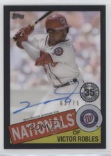 2020 Clearly Authentic 1985 Topps Baseball Black 63/75 Victor Robles Auto qp4
