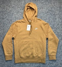 Nike Club Hoodie Men s Small Brown Pullover Fleece Sweatshirt Relaxed Activewear