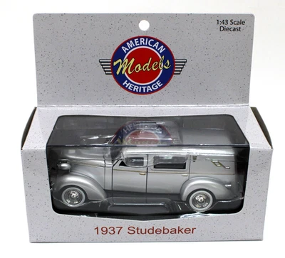 American Heritage 43-104 1937 Studebaker Hearse 1:43 Silver Mint/ Box - Image 1 of 3