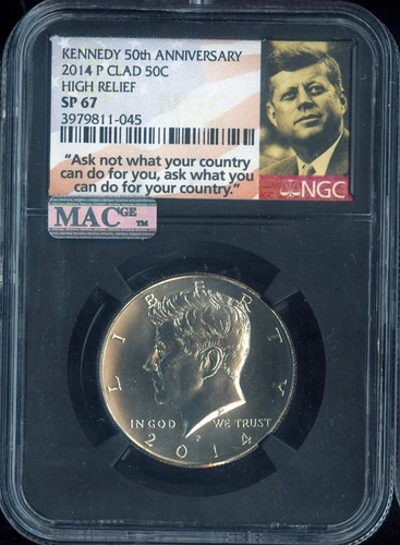 2014 P Clad Kennedy Half Dollar NGC SP67 High Relief Quality Auction