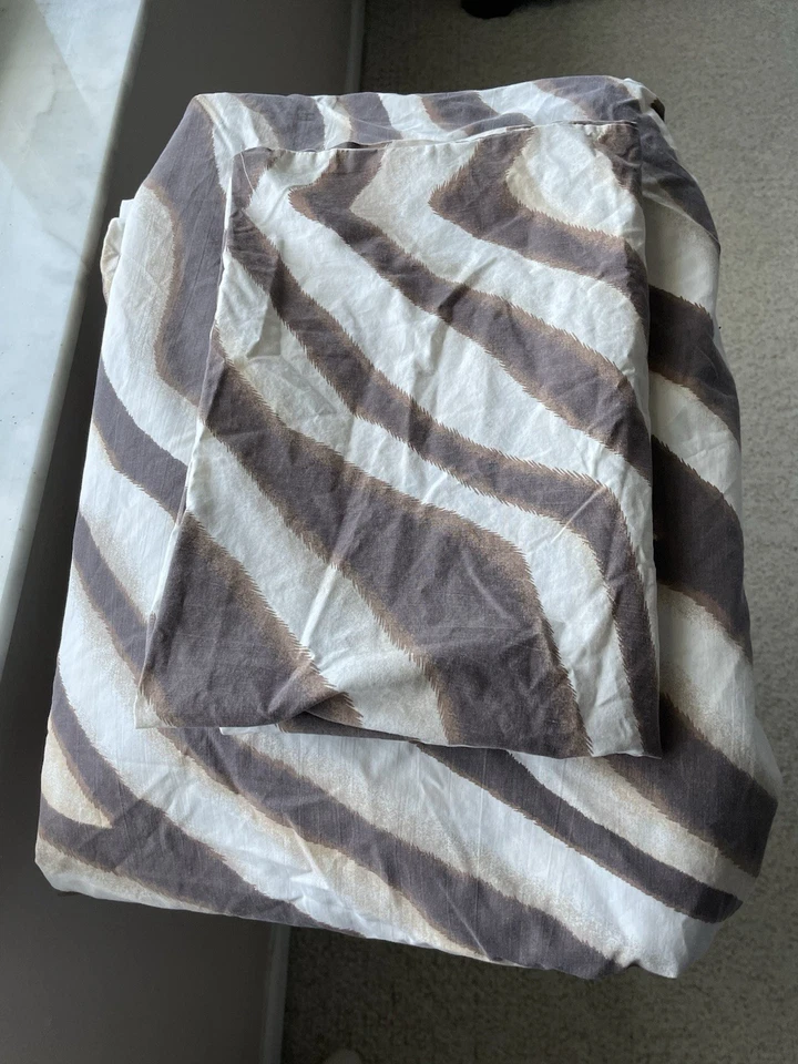 Ralph Lauren Zanzíbar Cebra Safari Sábana Plana Queen Con 1 Funda de Almohada **Leer Foto 3 de 4