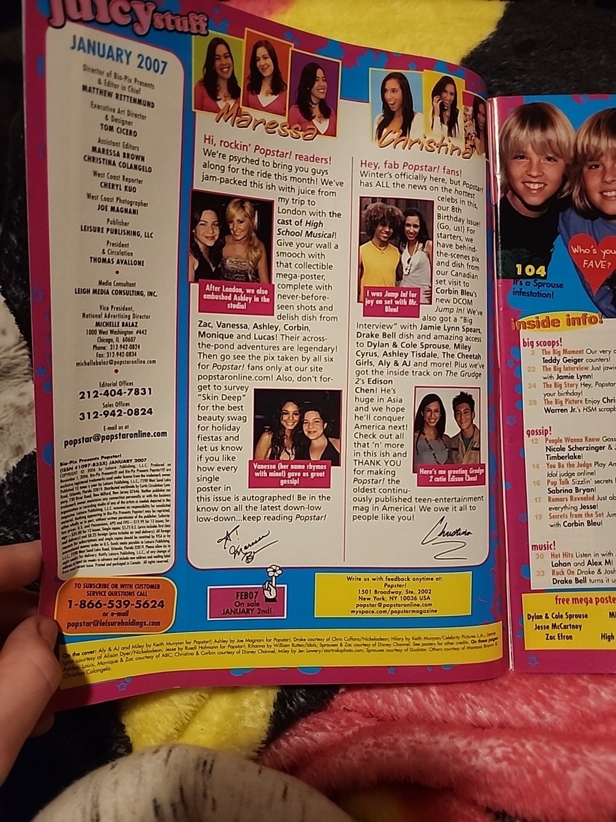 Popstar Magazine~January 2007~Miley Cyrus~Zac Efron~Ashley