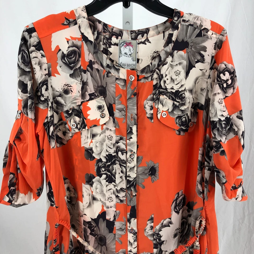 Mini Vestido Yoana Baraschi Naranja Floral | Talla L Foto 2 de 4