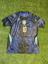 Jordan Brazil Neymar Jr. #10 Men's Soccer Jersey Black/Blue/Yellow size XL