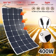 400W Max Flexible Solar Panel Mono Portable for Camping Home RV Boat Marine Car