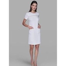 NWT Karl Lagerfeld Paris Scuba Crepe Shift Dress With Chain Trims 4 Formal NWT