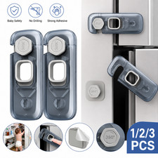 Universal Refrigerator Door Lock Cabinet Drawer Adhesive Safety Lock 1/3/5PC Set