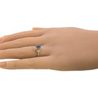 ESTATE SOLID 14K YELLOW GOLD 7.3X5.2mm BLUE TOPAZ RING SIZE 7 #8016 — photo 4