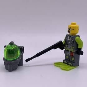 LEGO Atlantis Minifigure Jeff Fisher Green diver  atl009 8075 8077 L