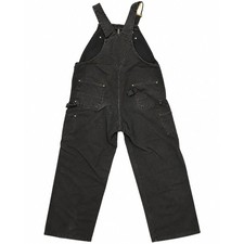  Vintage Carhartt R01 Black Duck Canvas Double Knee Bib Overalls 44x30 