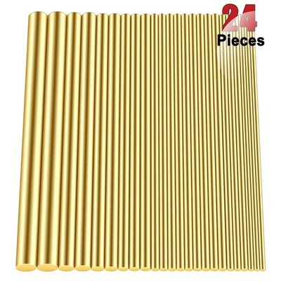 DYWISHKEY Brass Round Rods Bar Assorted, Diameter 2-8mm for DIY 2-8mm, Gold