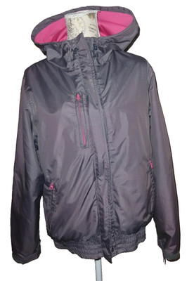 leichte Damen Jacke ROXY L /M Outdoor grau kariert  Windbreaker Kapuze Windjacke