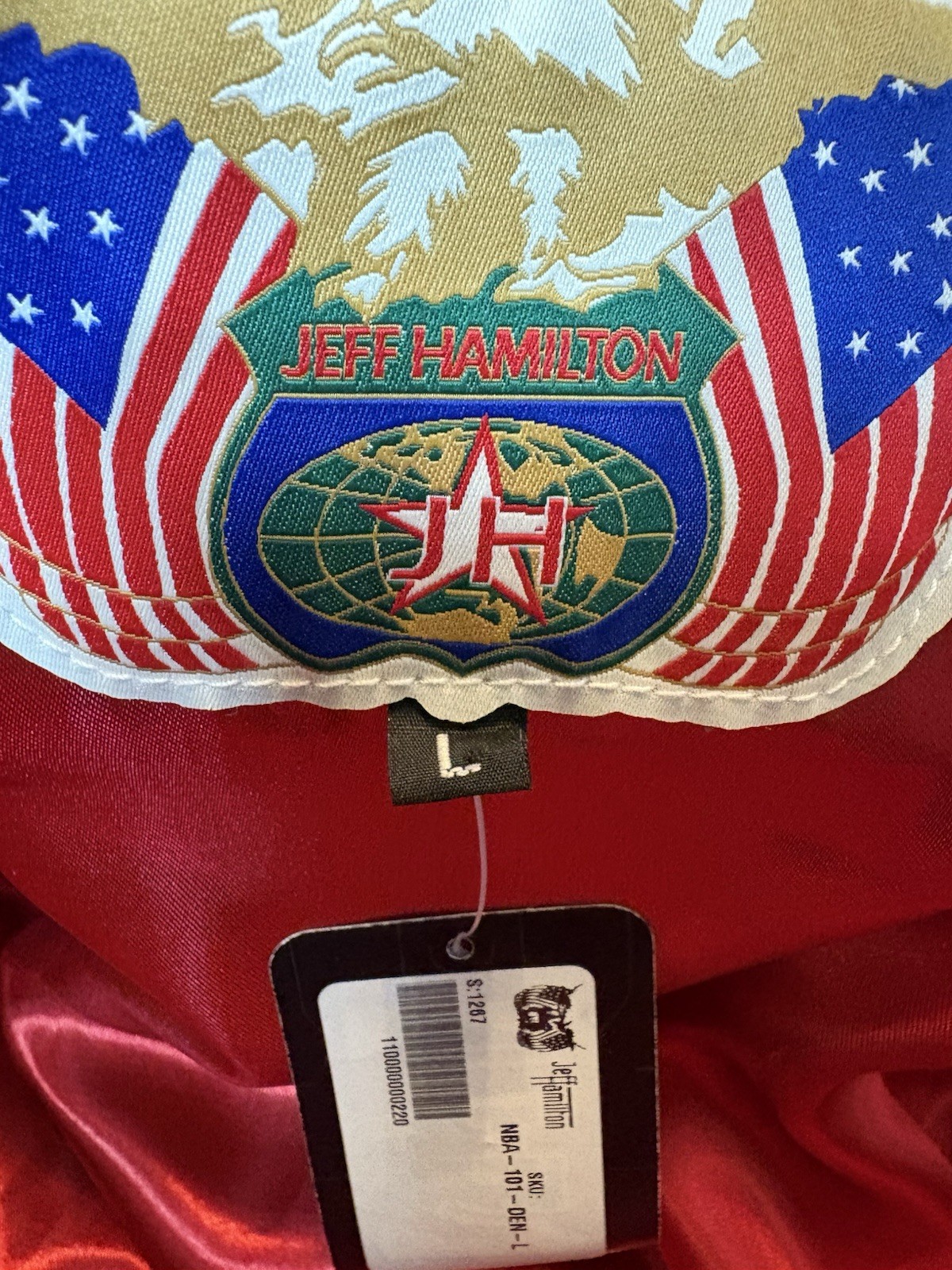 Jeff Hamilton NBA Logo Jacket Wool Men’s Size Large Dark Navy NWT