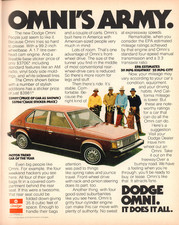 Poster Dodge Omni retr� anni 70 pubblicit� auto Wall Art -...
