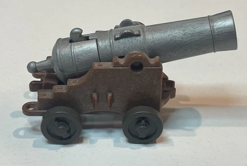 Vintage Playmobil Silver Brown Pirate Ship Castle Siege Cannon Wheels