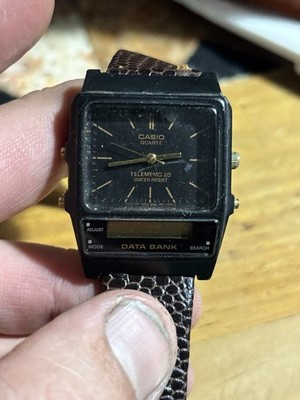VINTAGE CASIO Databank Men's Watch Ana-Digi 344 AB-10W Quartz * WORKING * READ *