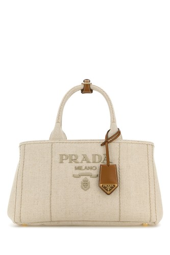 PRADA Sand Beige Canvas Top Handle Bag New & Authentic