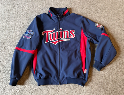 Twins Majestic スタジャンジャケット M ネイビー Majestic Authentic Collection Therma Base Minnesota Twins Jacket