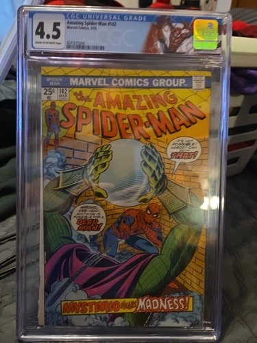 Amazing Spider-Man #142 Marvel 1975 Mysterio Madness CGC 4.5 Custom Lable *SICK*