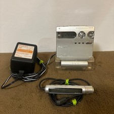 Sony MZ-N910 Net MD Walkman Recorder Player Silver Remote AC Adapter Cradle Used