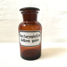 Pharmazieflasche Apothekerflasche Flor. Caryophyll. tot. Nelken Ganz Antik