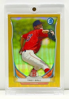  TREY BALL 2014 BOWMAN CHROME GOLD REFRACTOR SSP 37/50 PARALLEL 