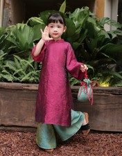 Girls Ao Dai Set - Lunar New Year Outfit for Girls - Ao dai for Tet - with Pants