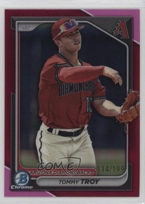 2024 Bowman Chrome Prospects Fuchsia Refractor 114/199 Tommy Troy #BCP-76 0m4r