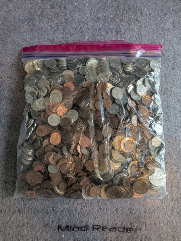Roughly 14 Pounds Of Canadian Foreign Coins Over $100 Of Face Value!