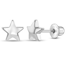 Classic Star Baby / Toddler / Kids Earrings Screw Back - Sterling Silver