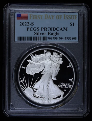 2022-S $1 Proof American Silver Eagle PCGS PR 70 DCAM | First Day of Issue