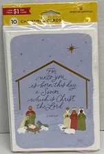 10 Religious Nativity Christmas Cards, Inspirational Christian Bible Scripture
