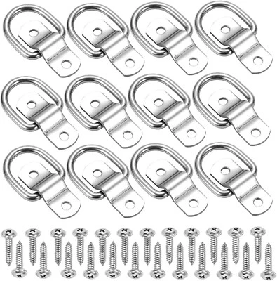 MAXHANEST 12 Pack Heavy Duty Steel D Rings Tie Downs Anchor 1/4 Inch Steel