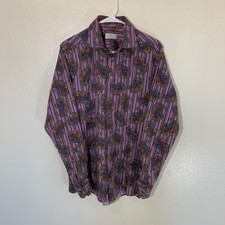 Eton Contemporary Colorful Striped Paisley Dress Shirt Rare Size 15 3/4 40