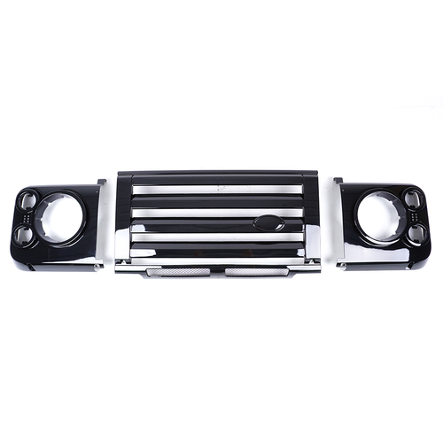 LAND ROVER DEFENDER FRONT SVX STYLE GRILLE/HEADLAMP SURROUND ORIGINAL LIGHTS - Picture 3 of 10