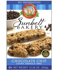 Granola Bars Sunbelt Bakery CHEWY CHOCOLATE CHIP 1.1 ounce bars; 10 count