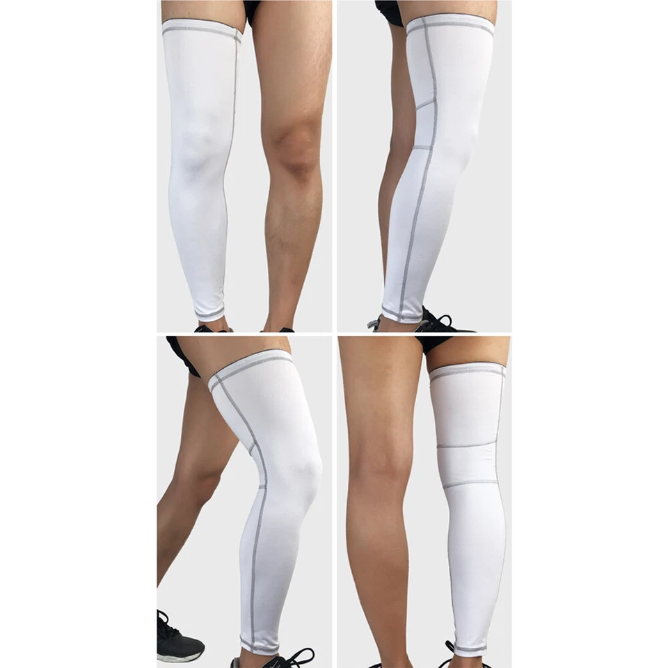 1 par de protección deportiva piernas muslo rodillera envoltura ejercicio soporte Foto 4 de 4