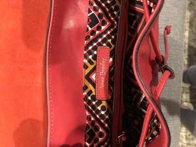 Vera Bradley Red Leather Large Backpack Handbag with dustbag  display picture 3
