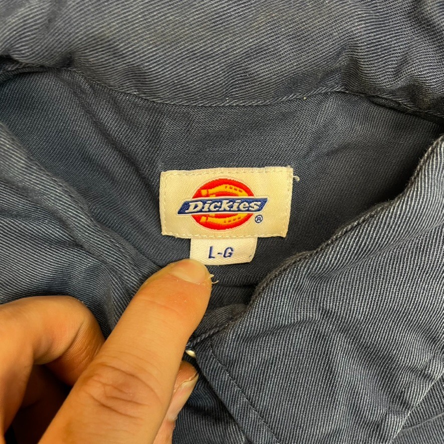 Dickies Shirt Mens Y2K Long Sleeve Button Up Workwear Top, Navy Blue, Large image 7