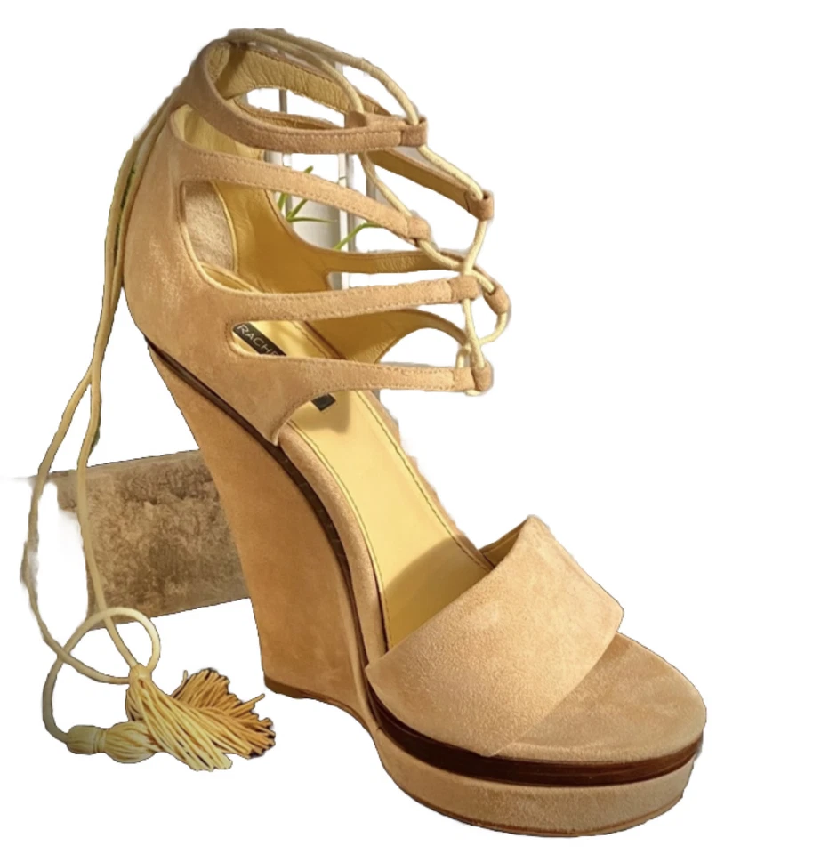 Corbatas al tobillo de gamuza para niños Rachel Zoe Kayne rubor con cuña Foto 3 de 4