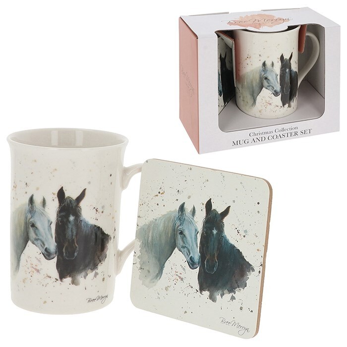 Bree Merryn Horses Fine China Mug & Coaster Set, Gifts for Women, Coffee 331620