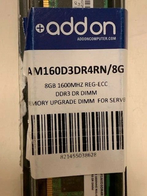 MICRON (AddOn) 8GB REG ECC Dual Rank CL11 RDIMM  MT36JSF1G72PZ-1G6M1HE  FREE S/H - Image 2 of 4
